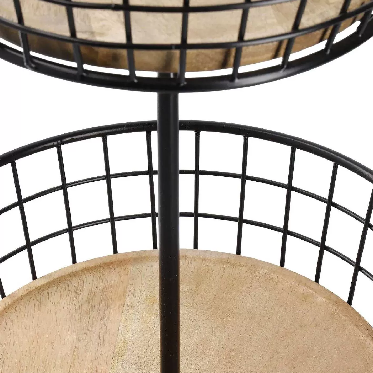 Nanu-Nana Etagere Holz/Metall, 2 Korbe, Schwarz, 68 Cm< Etageren