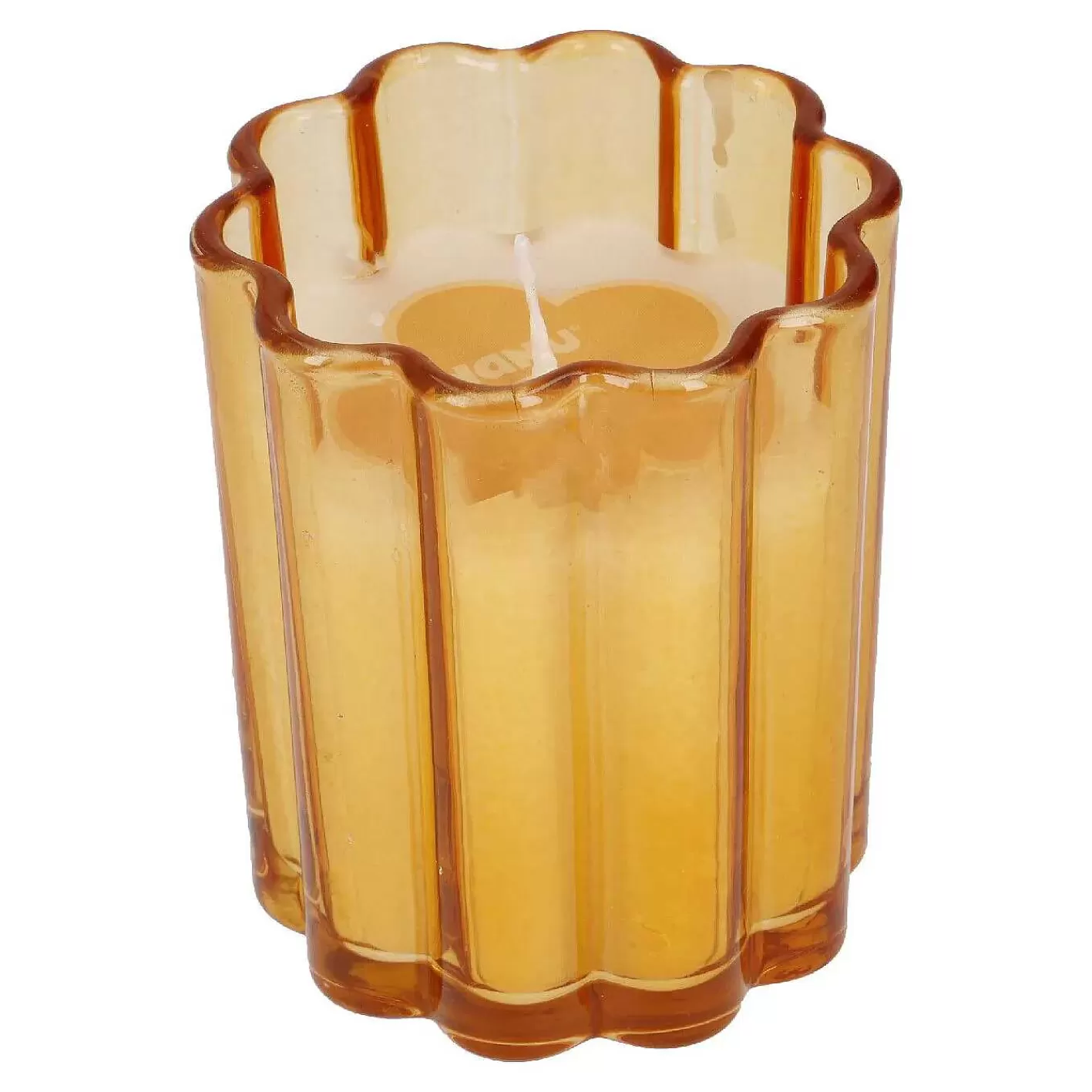 Nanu-Nana Kerze Im Glas, Blume, Orange, 7.5 X 9 Cm< Kerzen