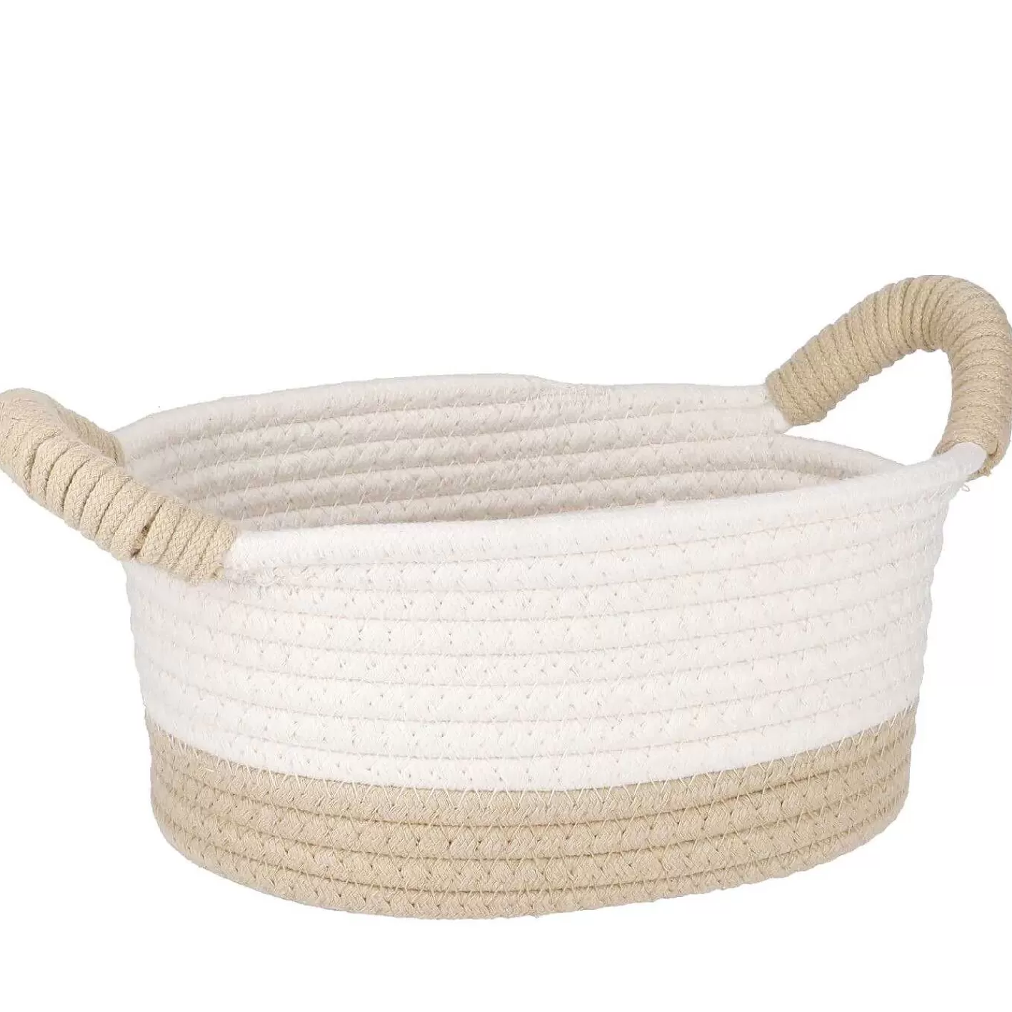 Nanu-Nana Korb Seil Mit Griff, Weis/Natur, 30 X 16 X 25 Cm< Aufbewahrung