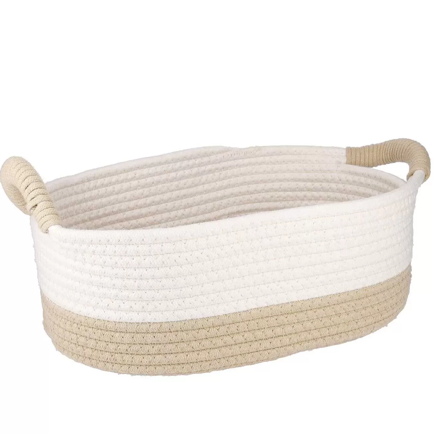 Nanu-Nana Korb Seil Mit Griff, Weis/Natur, 43 X 29 X 18 Cm< Aufbewahrung