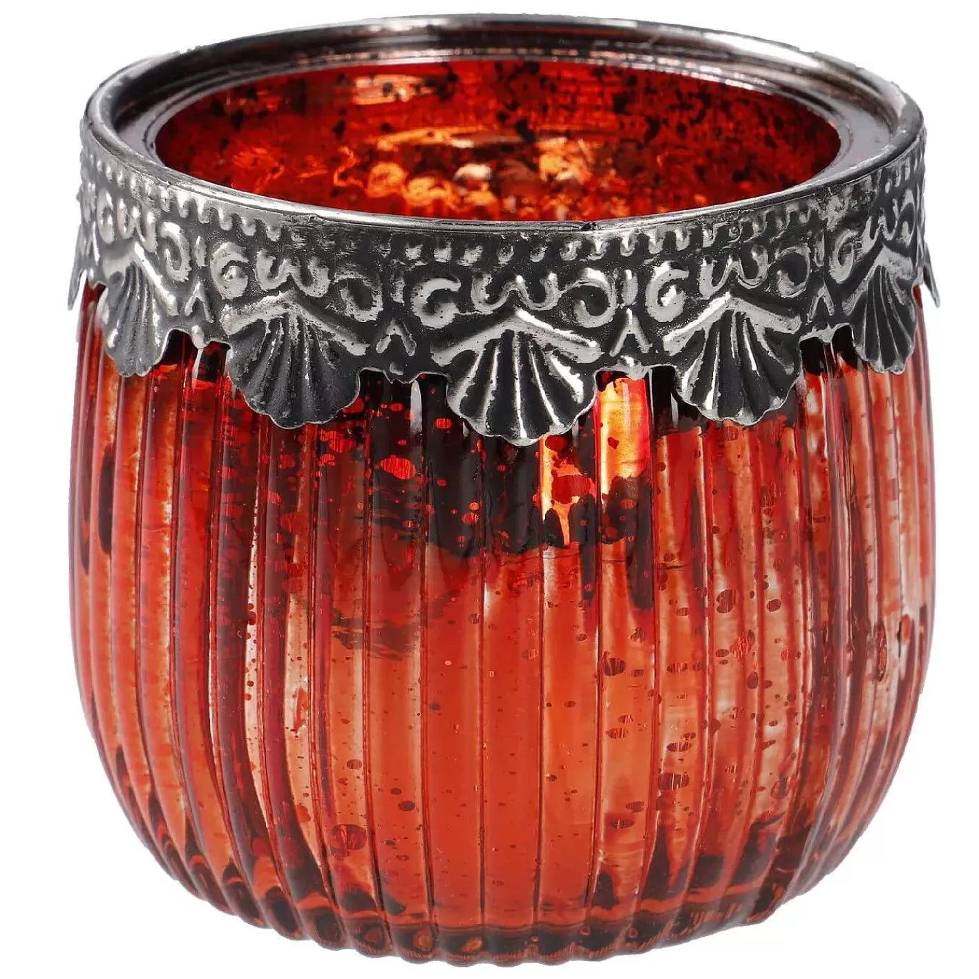 Nanu-Nana Windlicht Mina, Metallrand, Rot, 7 Cm< Windlichter & Laternen